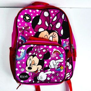 Pink Minnie Mouse Backpack and Lunch Bag Sack Set